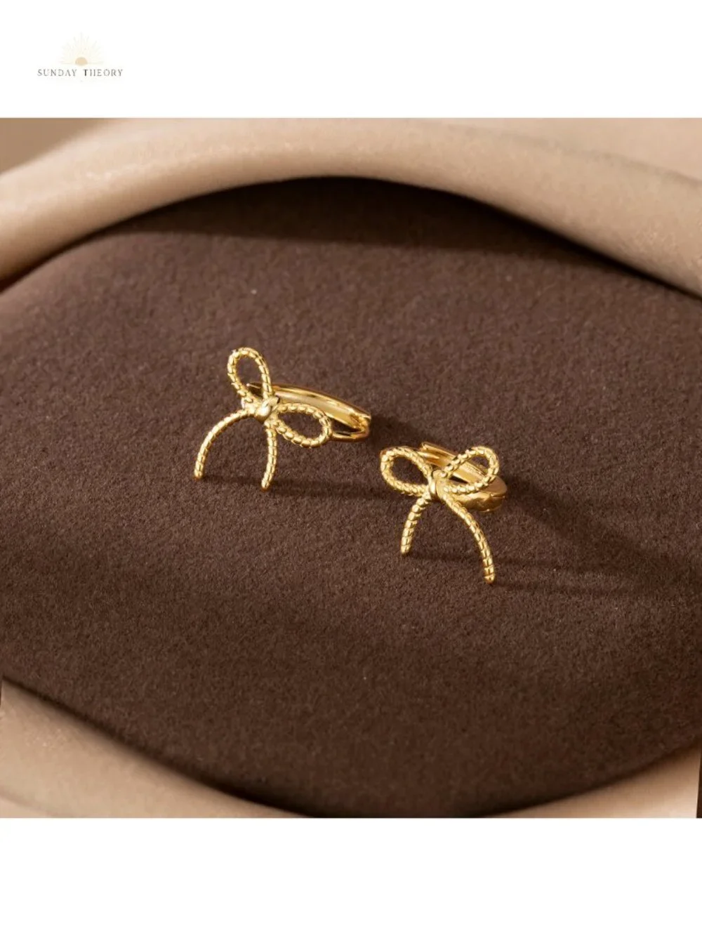 Solid 925 Sterling Silver Bow Hoop Earrings for Women Girls